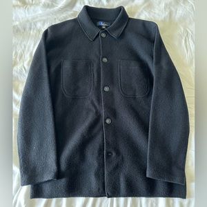 MENS BODEN BLACK WOOL BUTTON UP SWEATER